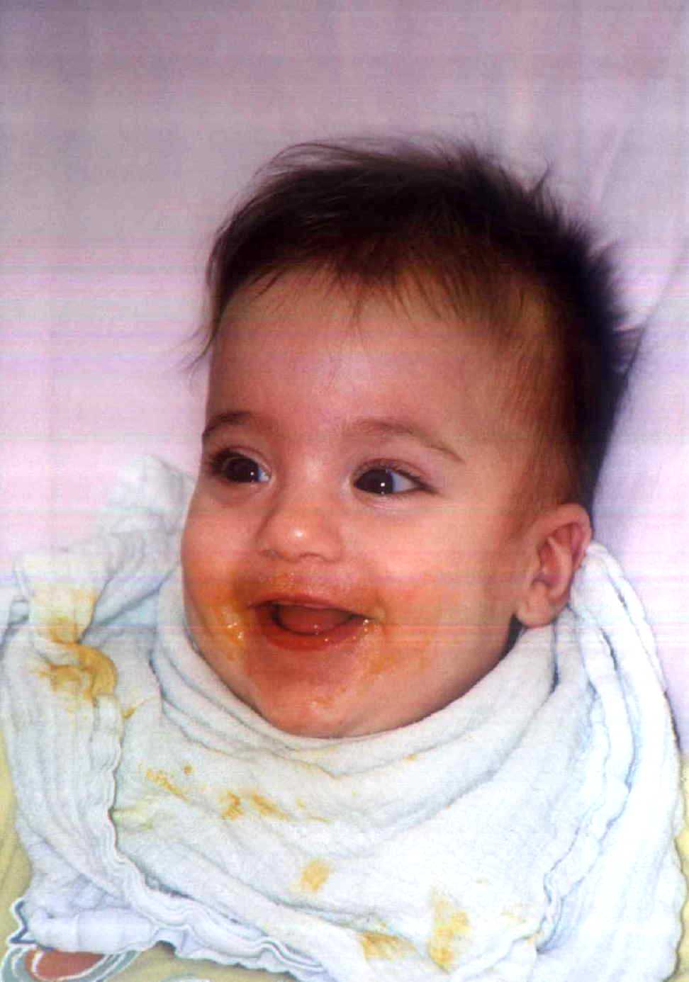 Zach eating carrots for the first time