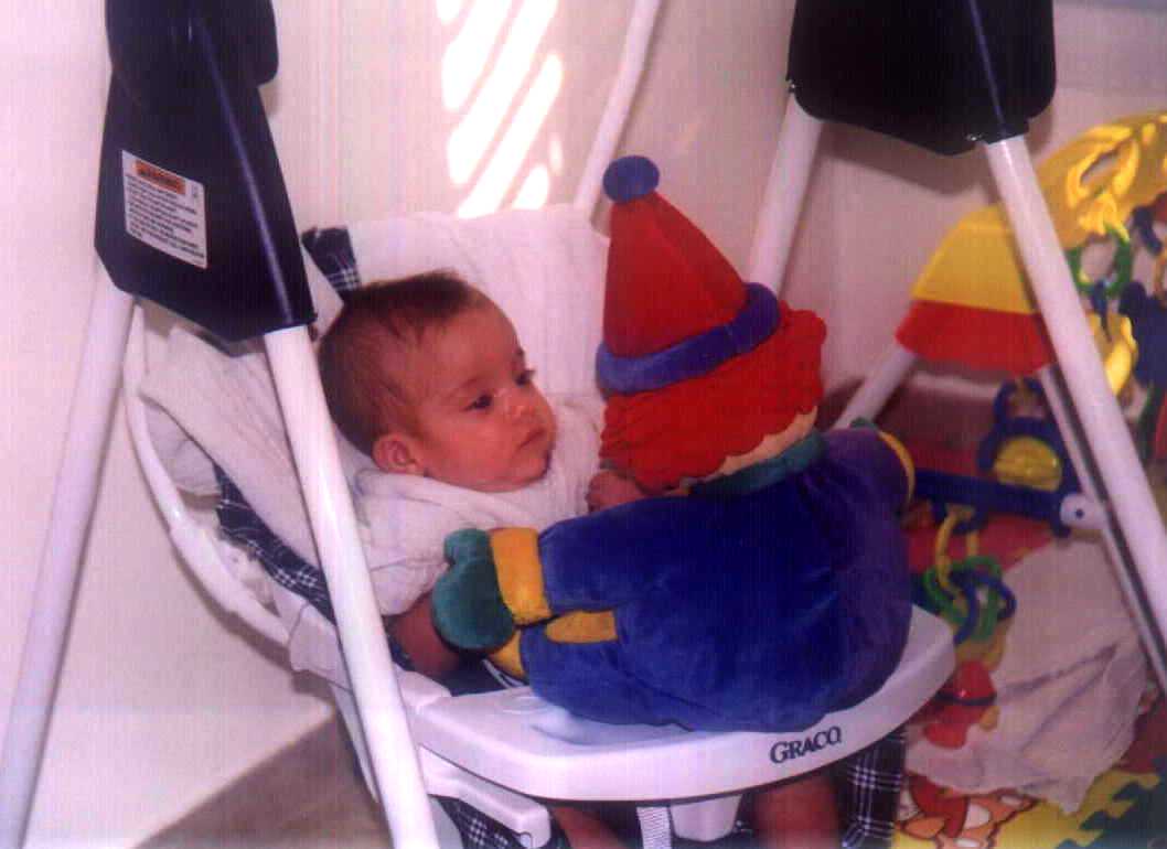 Zach and clown getting acquainted