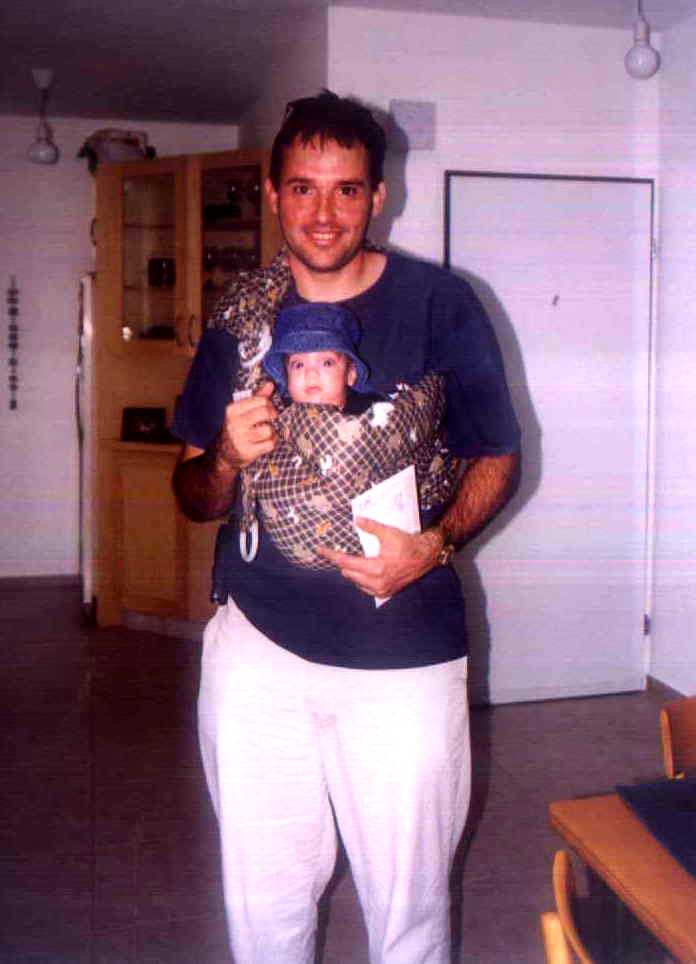 Daddy and Zach going out for a stroll