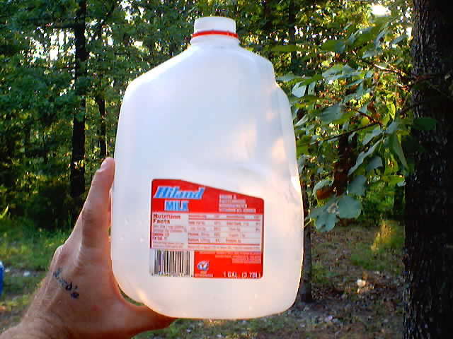 any bottle will do, like a milk jug.