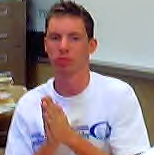 Russ is doing a little prayer in Mr. P's to ensure the score on his history test (which he cheated on. j/k) is high