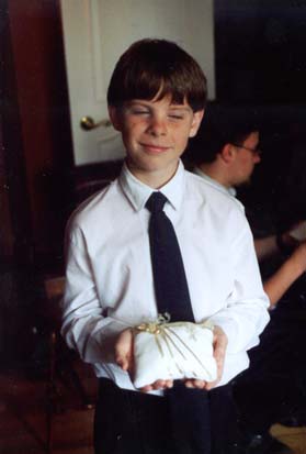 Kevin with the ring pillow