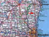 Map of Wisconsin showing Random Lake