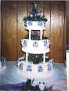 Pink base with purple frosting flowers