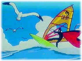 Tux windsurfing!
