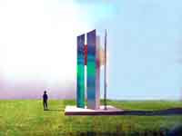 light sculpture silverpillar
