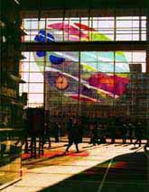 glas -in-lood en licht projectie