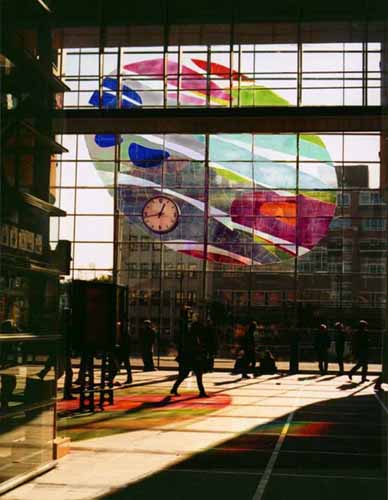 glasraam met lichtprojectie