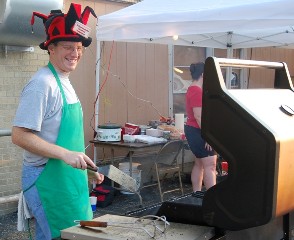 Me at the grill at St. Bernadette festival