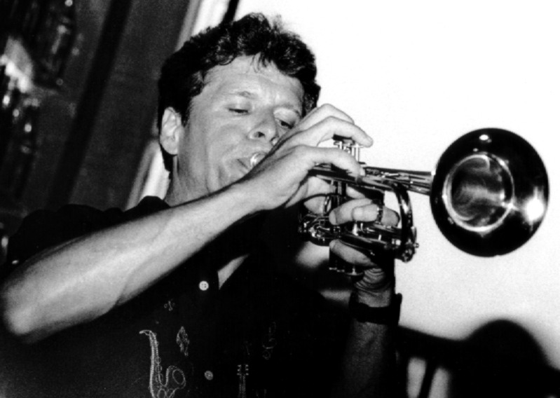 Playing trumpet at a recent gig