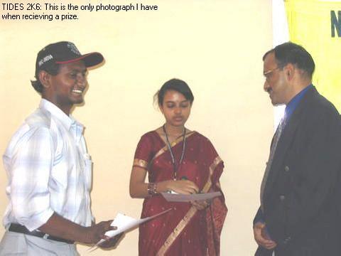 Only Photograph I have while recieving a Prize ever at Tides2k6