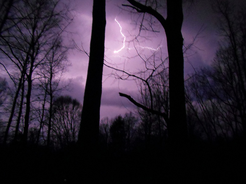Lightening, Purple Night Sky