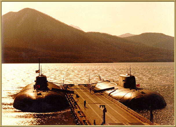 K-141 Kursk and another unknown submarine at Severodvinsk