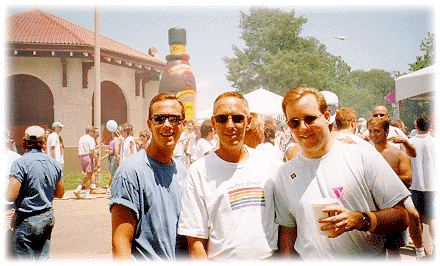 Jeff, Michael, & me at the 1997 St. Louis Pride Fest