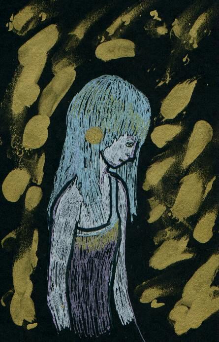 BLUEGIRL/ gold pen, gel pen, marker