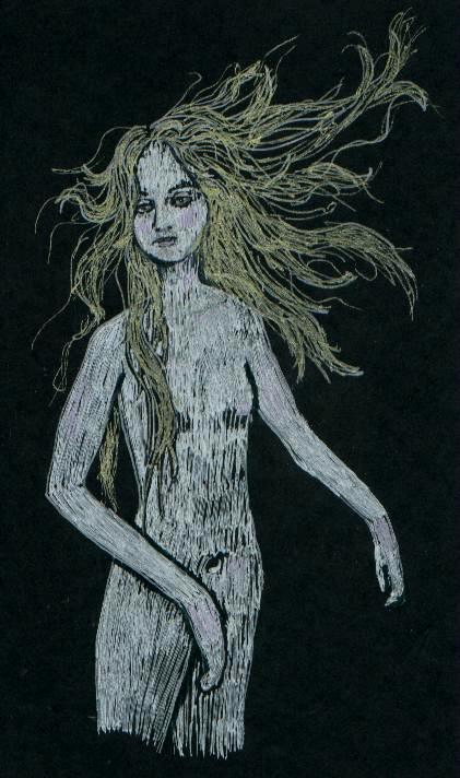 GIRL WHITE/ gel pen, marker