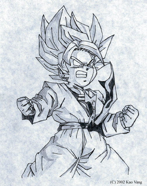 A pencil drawing of Sayijin Goten