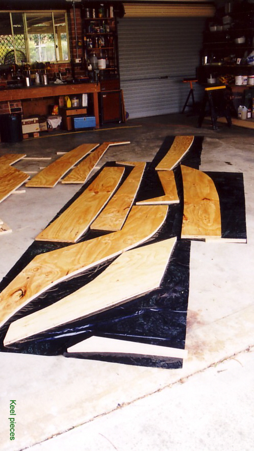 Keel pieces ready for glueing