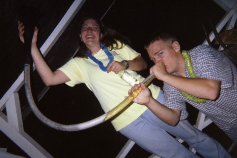 Tyson: "Man I love to funnel.. It must be the long hose in my mouth!"