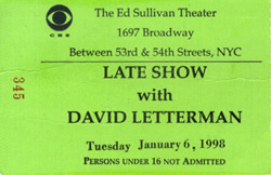Letterman ticket