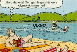 Steffen:-Tyngdekraft til besv�r. Donald og Onkel Skrue oppdager at tyngdekraften ikke fungerer som den skal for dem. Legg merke til at Skrue ser ut til � smile!
