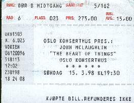 Vi fikk med oss John McLaughlin levende i 1998
