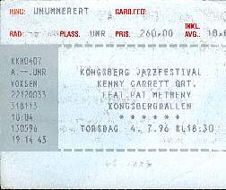 Andreas og jeg var p� Pat Metheny-konsert i 1996