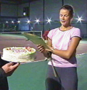 Jana gets a Birthday cake.