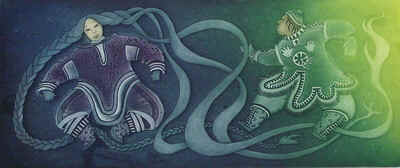   ' Shaman Combing Sedna's Hair '  - Germaine Arnaktauyok ( Inuk)     