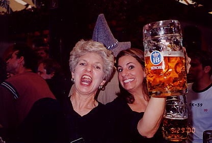 Jude, with Shannon, enjoying a tasty beverage.