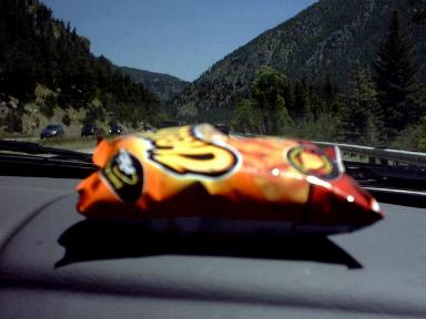What a chip bag looks like at the entrance of Mt. Evans
