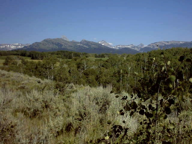 view of Grand Tetons from ID side
