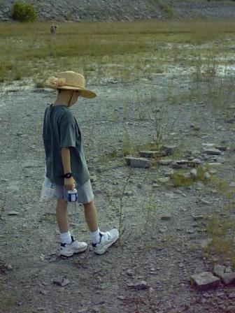 Christopher trying to find trilobites and other fossils