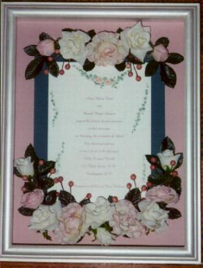 framed wedding invitation