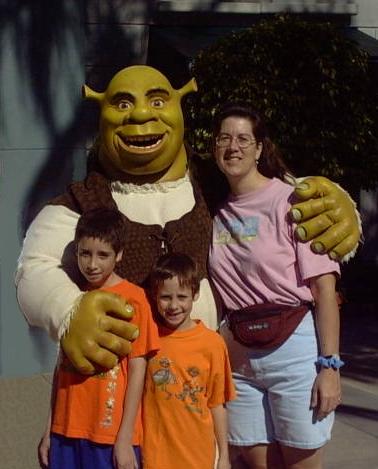 with Shrek at Universal Studios, FL Nov 2003