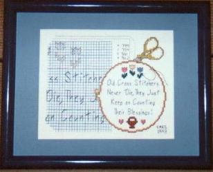 Cross stitchers never die, they just keep counting their blessings...