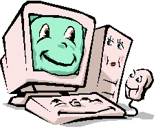 A sad little picture of a smiling computer