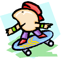 A picture of a little guy on a skateboard