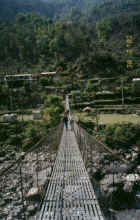 This was the first of many suspension bridges that I had to cross, this one being at Bhulbhule (840m)