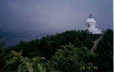The World Peace Pagoda at Pokhara (820m)