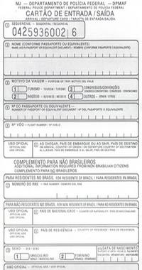 Brasilien Ein- Ausreise-Formular