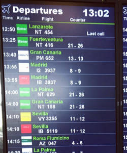 teneriffa flugplan flughafen TFS