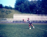 Circa 1985 - me doing a handball demonstration on my Ilion Central High School football field aka "VFL Park"