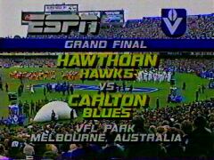 1986 Grand Final live on ESPN (note ESPN's error in the venue - should have been the MCG and not VFL Park! 