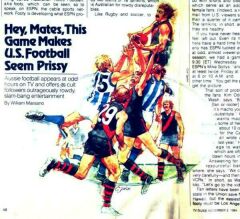 From 03 November 1984 TV Guide - a great article on Aussie Rules! See link below for the full story.