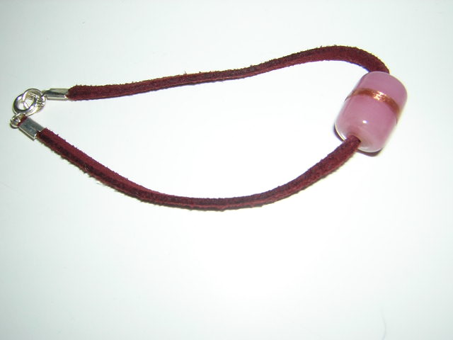 Pink on leather