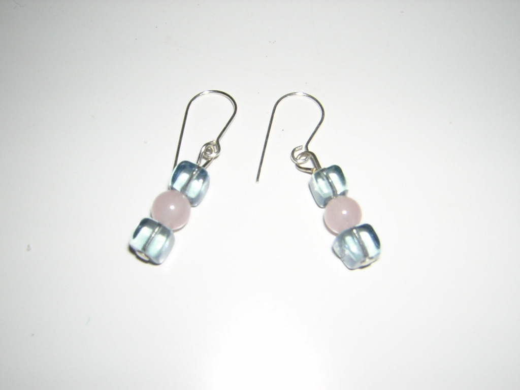 Rose quartz and silver