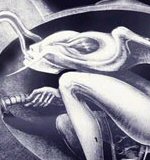 Detail of Unter der Erde by H.R. Giger - click to open larger image.