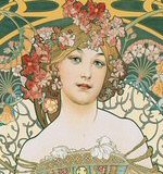 Detail of Daydream by Alphonse Mucha - click to open larger image.