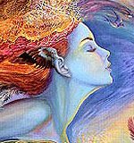 Detail of Spirit of Flight by Josephine Wall - click to open larger image.